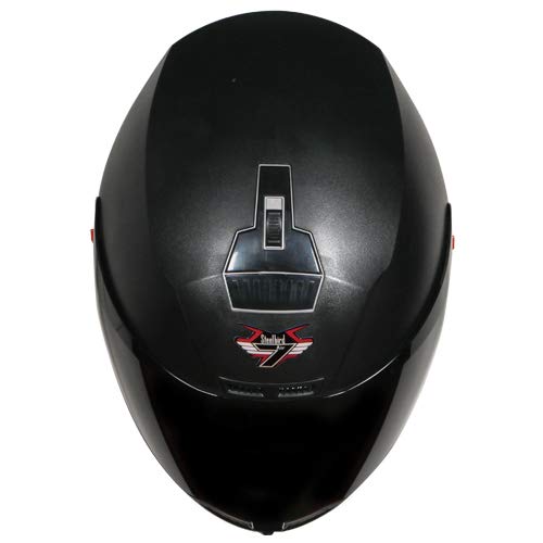 Image of Steelbird SBA-1 7Wings Handsfree Dashing Helmet for Ladies /Girls with Detachable Handsfree Device (Medium 580 MM, Black with Smoke Visor)
