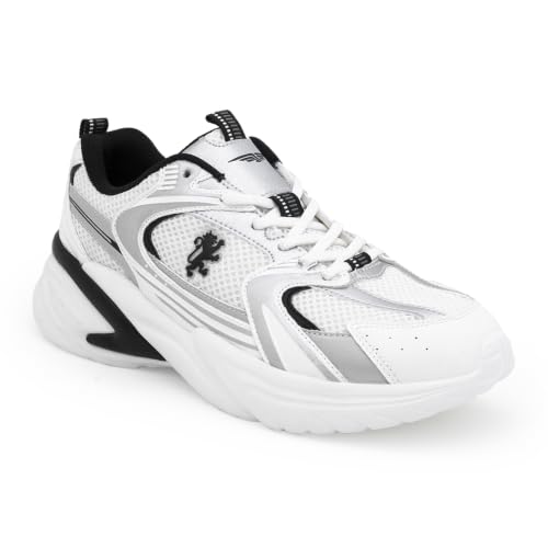 Image of Red Tape Women's Sneakers White Silver Pu Mesh Round Toe Lace-Up