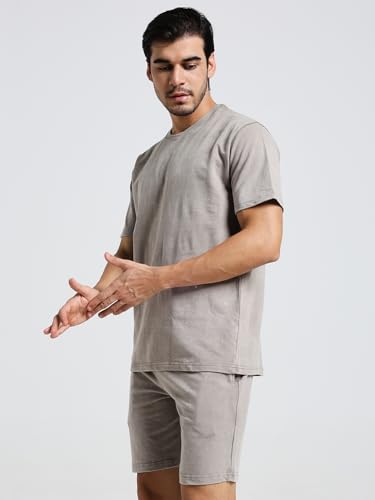 Image of Vogaan Men's Cotton Short Sleeve Tracksuit Summer T Shirt & Shorts Set with 2 Pockets || Casual Co-ord Sets