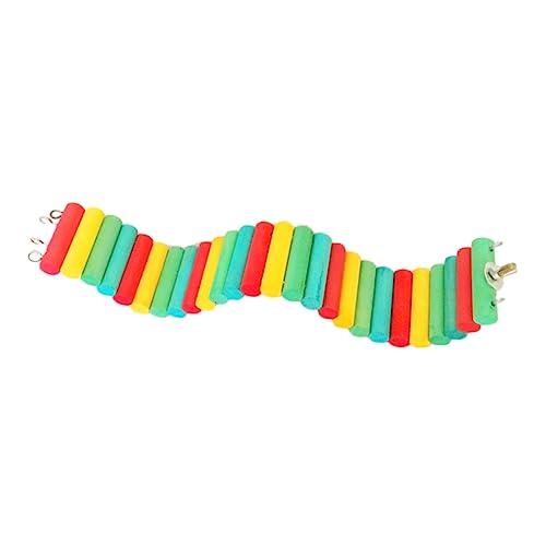 WOONEKY Pet Parrot Hamster Climbing Toy Dwarf Gerbil Exercise Ladder Wooden 7.5x30cm
