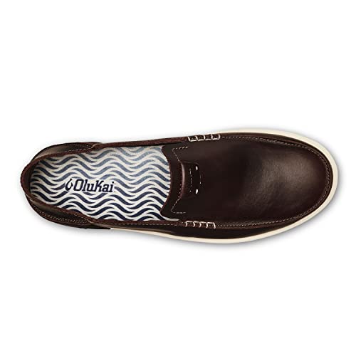 Image of OluKai Kakaha Men's Leather Slip-On Shoes, Premium Leather