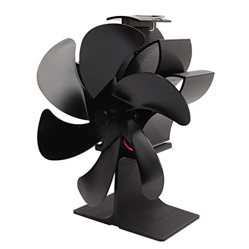 WIHFHGZ 6 Blade Stove Eco Ventilador negro Temperatura alta Autodificador de inicio de energía Avanado de calor para ahorrar para el hogar para el hogar