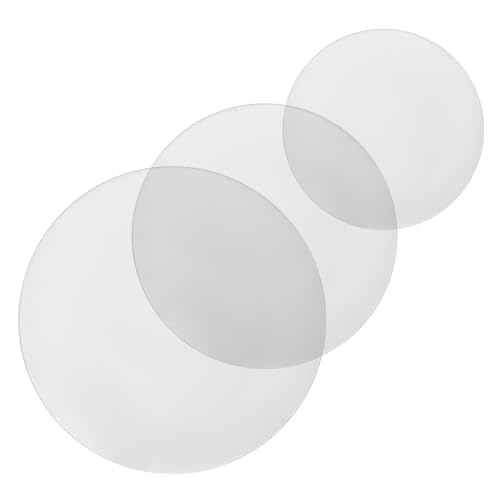 ABOOFAN 3pcs DIY Acrylic Round Cake Discs Transparent Circle Base Boards for Crafting Cake Display and Home Use Lightweight Design