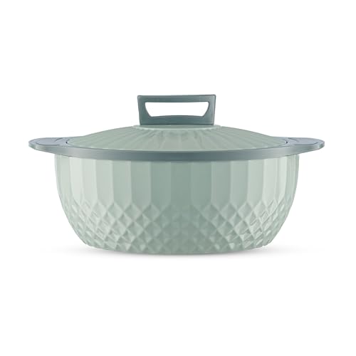 Image of Trueware Eternity Inner Steel Insulated 1500ML Thermoware Casserole | BPA Free | Odour Proof | Food Grade | Easy to Carry | Serving | Curd Maker | Hot Pot (Green)
