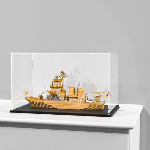 Image of Acrylic Display Case for Collectibles | Dustproof Transparent Showcase Box for Action Figures, Miniatures & Models | Countertop Cube with Protective Film ((12x8x10 inch; 30x20x25cm))