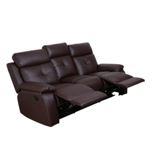 Image of Sofa 3 Seater - Ergonomic Leatherette Design with Plush Support, Includes 5-Year Warranty for Living Room Comfort and Durability
