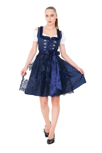 Lifos 0300 Dirndl Germandress 2Tlg. Oktoberfest Gr.34 bis 52 (DE/NL/SE/PL, Numerisch, 40, Regular, Regular, Blau)