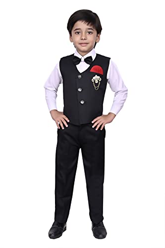 Image of 3-Piece Shirt, Trouser, Waistcoat with Bow-Tie Boy's Suit Set for Party, Wedding, Birthday VC405