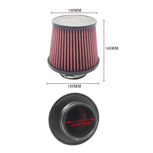 Filtre à air universel auto 63mm pour des trajets dynamiques kit cône lavable