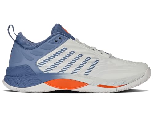 K-Swiss Men's Hypercourt Supreme 2 Tennis Shoe, Lucent White/Infinity/Scarlet Ibis, 11.5 M