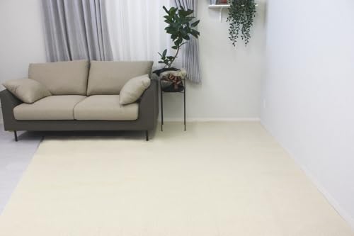 日本製ウールカーペット woolloop-45 (K) 江戸間4.5畳 約261×261cm アイボリー 防炎ラベル付 抗菌 防ダニ ホットカーペット・床暖房対応