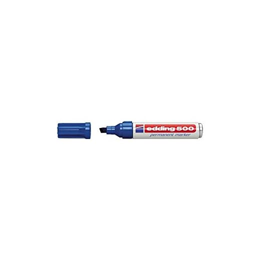 Rotulador edding marcador permanente 500 azul punta biselada 7 mm recargable