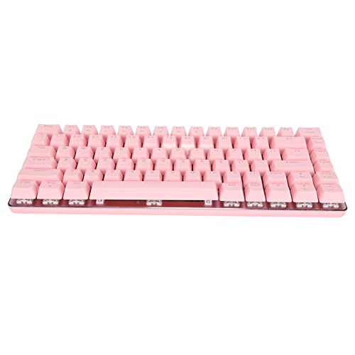 Cuifati Teclado Mecánico Rosa de 82 Teclas, Teclado Mecánico para Juegos Profesionales, N Key Rollover, Uso Cómodo, Tipo Teclado de Computadora para...