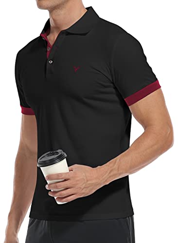 YTD Men’s Classic Polo Shirt Short Sleeve Shirts Lightweight Slim Fit Casual Tops4
