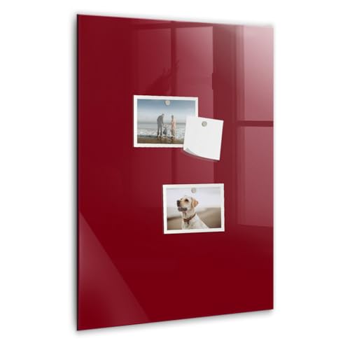 Whiteboard en verre trempé bordeaux 40x60 cm idéal pour la planification de la cuisine au bureau