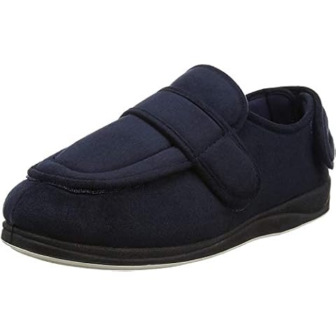 Padders Wrap Wide Fitting Mens Memory Foam Slippers (11, Blue Navy, numeric_11) Cover