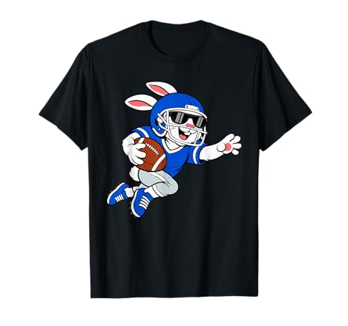 Bunny Playing American Football Easter Sports Men Boys Kids T-Shirt