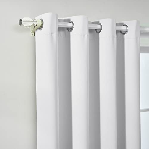 Image of IVAZA Living Room Bedroom Room Darkening Thermal Insulated Polyester Solid Blackout Curtain Noise Reducation Door Curtain 8 feet Set of 2(White)