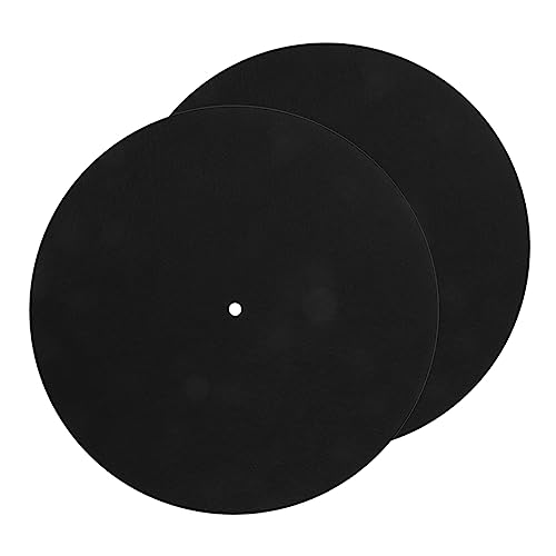 Toddmomy 2Pcs Felt Turntable Mat Static Vinyl Player Pad for Record Players Shock Absorbing Cushion to Reduce Vibration Protect Vinyl Records present for Music