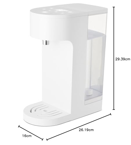 Foto von Yum Asia Oyu Digitaler Heißwasserspender mit weißem 'Hidden Under' LED-Touchdisplay, 4 Liter Fassungsvermögen, Ecoboil, InstaHEAT-Technologie, 220-240V, EU Power