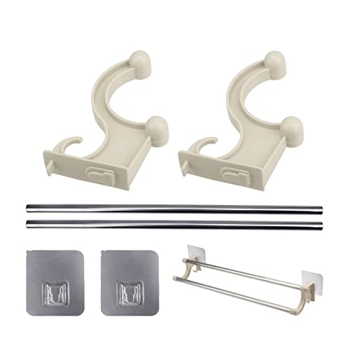 Barre de serviette de salle de bain double en aluminium et acier pliable