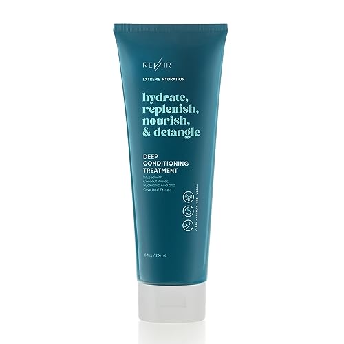 REVAIR Deep Conditioning Hair Treatment - Hydrating Hair Mask for Dry Damaged Hair - Coconut Water, Hyaluronic Acid & Olive Leaf Extract - Sulfate-Free, Paraben-Free, Vegan & Cruelty Free (8 Fl Oz)