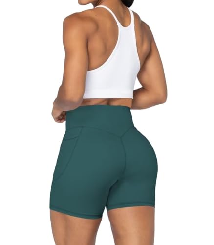 Image of Sunzel No Front Seam Biker Shorts for Women with Pockets, Yoga Workout Gym Bike Shorts with Tummy Control | 3, 5 Or 8-Inch Inseam, High Waisted, No Front Seam, Side Pockets, Buttery Soft, Compression Fit, Squat Proof, Tummy Control