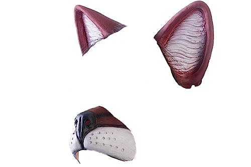 HMS Anime Tiger Headpiece Latex Front with Full Plush, Brown, One Size