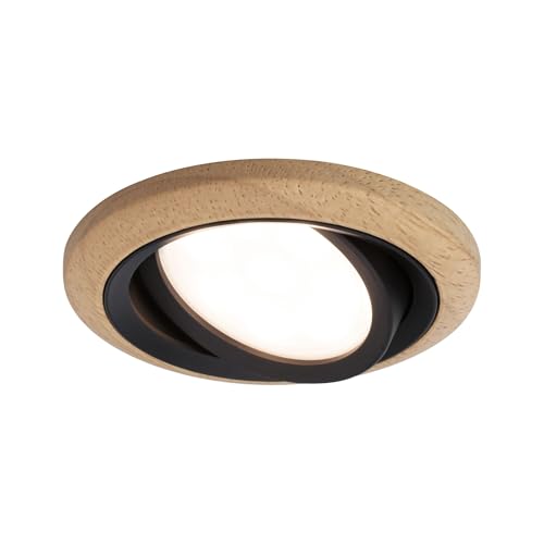 Paulmann ENC Kit Lanati-Esquina orientable LED, 1 x 6 W, 470 LM, 230 V, Madera, 92238, Tinte Roble aceitado, Negro Mate