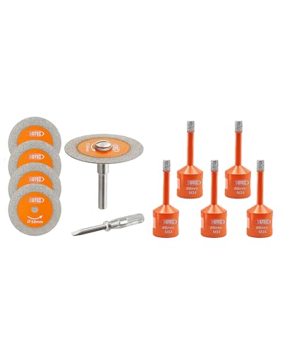 Disque diamant pour verre et forets carrelage BGTEC coffret 10 pièces