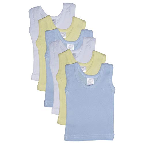 bambini Baby Boys Girls Unisex 6-Pack Sleeveless T-Shirts Tanks, Blue, Large 27-34 Lbs