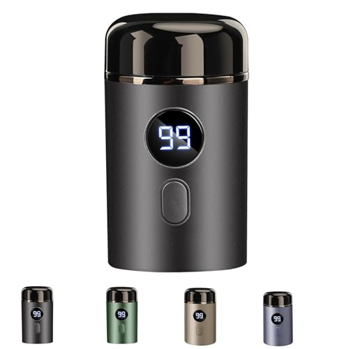 Hipinference - Afeitadora eléctrica portátil para hombres, recargable por USB, impermeable, para barba (gris)