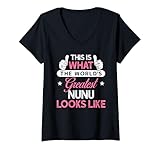 Womens Nunu Shirt Gift: World's Greatest Nunu V-Neck T-Shirt