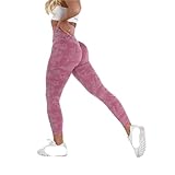 Mallas de Yoga sin Costuras for Mujer, Ejercicio atlético, Fitness, Levantamiento glúteos, Pantalones Deportivos, Mallas Gimnasio Cintura Alta(Pink,L)
