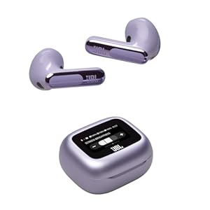 JBL Live Flex 3 Wireless Bluetooth Earbud Headphones with 50-Hour Battery Life, True Adaptive Noise-Cancelling and High-Resolution JBL Signature Sound, IP54 Waterproof, Open-Back Stick Design, Purple