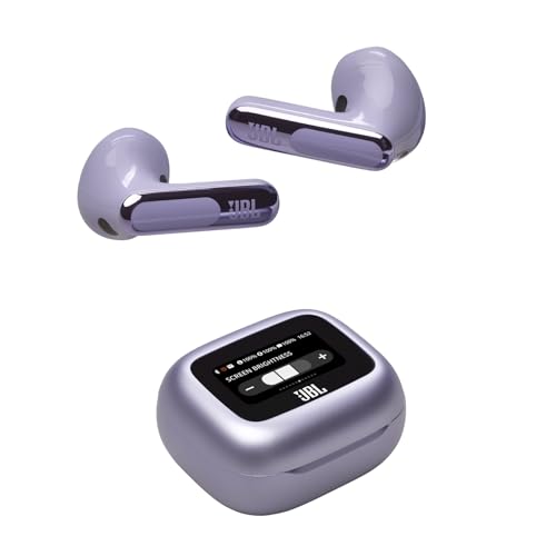 JBL Live Flex 3 Wireless Bluetooth Earbud Headphones with 50-Hour Battery Life, True Adaptive Noise-Cancelling and High-Resolution JBL Signature Sound, IP54 Waterproof, Open-Back Stick Design, Purple