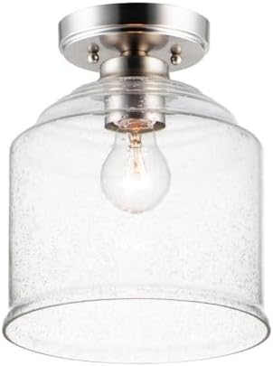 Maxim Lighting 12270CDSN Acadia-1 Light Semi-Flush Mount-8.75 Inches Wide by 10.5 inches high, Finish Color: Satin Nickel