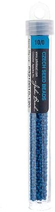 John Bead Czech Glass Seed Beads 10/0 (22g) Terra Intensive Blue for DIY Jewelry Making Beads