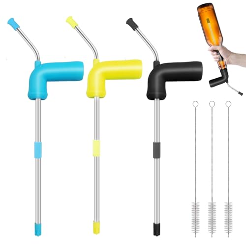 3 Stück Bier Schnorchel,Bierschnorchel mit Reinigungsbürsten，Bierzapfer Bierschnorchel Bier,Bier Schnorchel Set Bierspender P