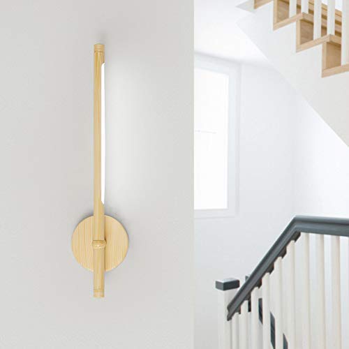 Lámpara de pared creativa moderna con detalles de madera noble y tecnología LED