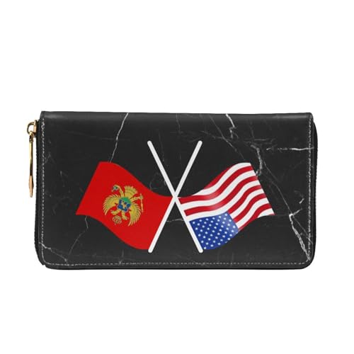 American And Montenegro Flag Wallet Card Bag3