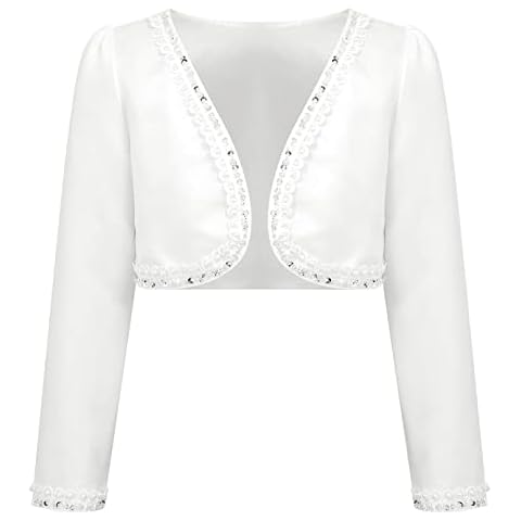 YiZYiF Girls' Beaded Open Front Bolero Cover