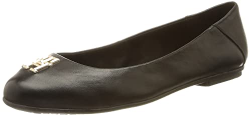 Tommy Hilfiger Damen Ballerinas TH Round Ballerina Elegant, Schwarz...