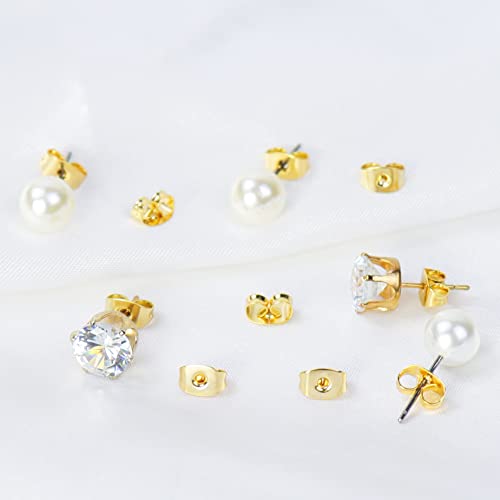18K Gold Plated Earring Backs 20Pcs Gold Earring Backs Replacements Hypoallergenic Secure Earring Backs For Studs Hooks Earrings #TOP2