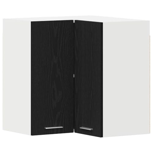 Tomostar Meuble d'angle Haut de Cuisine, Armoire Suspendue Cuisine avec étagère Lyon Chêne Noir 57 x 57 x 60 cm