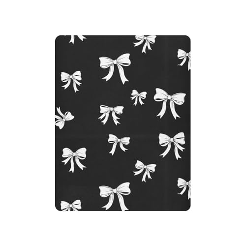 Image of Bow Black Fitted Crib Sheet for Boys Girls Baby Pack and Play Sheets for Girl,39 x 27 in