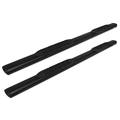 Raptor Series Running Boards Steps 5in Oval Style Black Aluminum for SuperCrew 15-23 Ford F-150 17-23 F-250/F-350 Super Duty