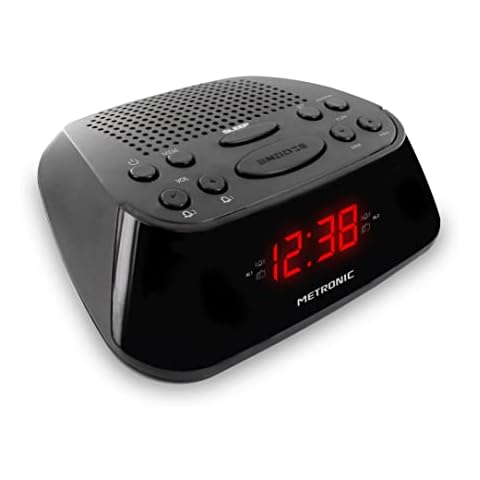 Radio Despertador Digital Metronic 477003 con Doble Alarma y 10 Memorias Cover