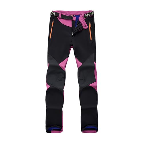 Generisch Pantalones de esquí para hombre, impermeables, para invierno, softshell, resistentes al viento, cálidos, forrados térmicos, pantalones de snowboard, pantalones de trekking con bolsillos