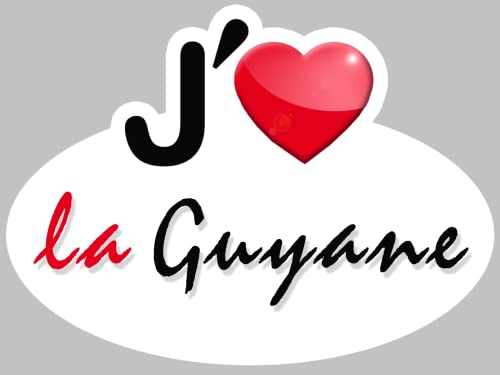 j'aime la Guyane (5x3.7cm) - Autocollant/Sticker